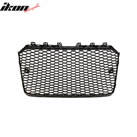 Grille Compatible With 2013-2016 A4, RS4 Style Euro Front Sport Mesh Honeycomb Grill Black ABS by IKON MOTORSPORTS, 2014 2015