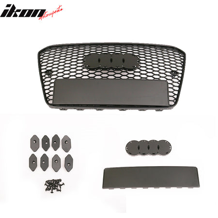 Fits 13-16 Audi A4 RS4 Euro Front Sport Mesh Honeycomb Hood Grille Unpainted