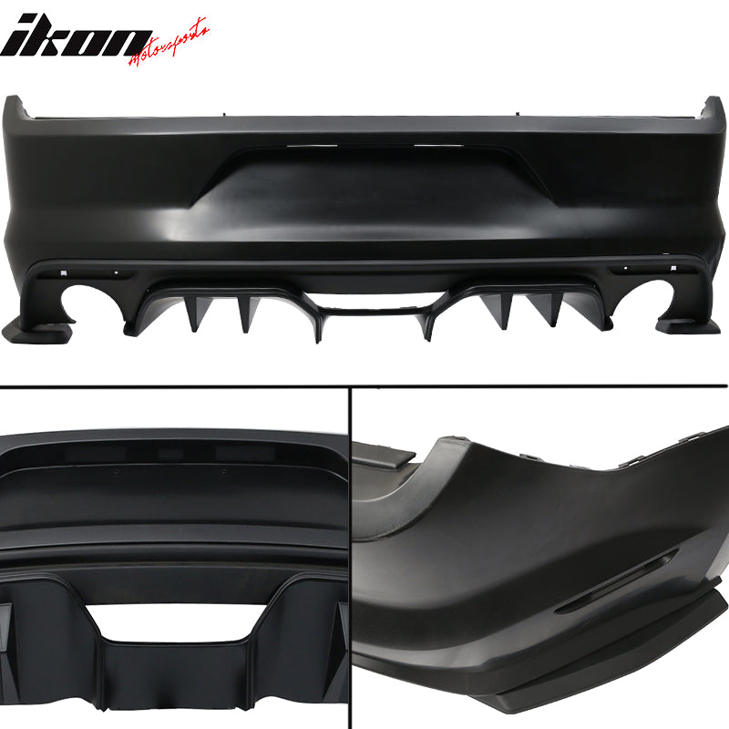 Fits 15-17 Mustang Premium Rear Bumper Conversion & R Spec 3 Pc Rear Diffuser