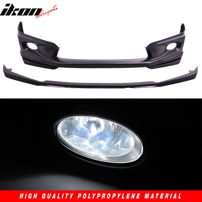 Compatible With 2012-2013 Honda Civic Coupe 2 Door JDM Front Bumper Lip Conversion w/ Foglight