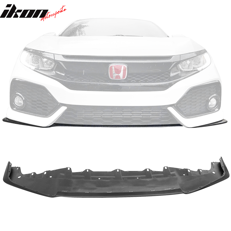 2016-2021 Honda Civic Si OE Style Unpainted Black Front Bumper Lip PP