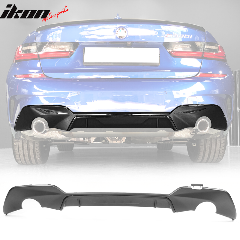 2019-2022 BMW 330i M Sport Dual Single Exhaust Rear Lip Diffuser PP