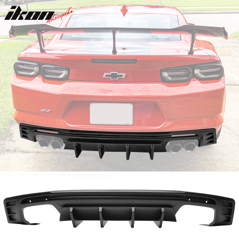 Fits 16-24 Chevy Camaro Ikon Style Rear Bumper Lip Diffuser 3PCS PP