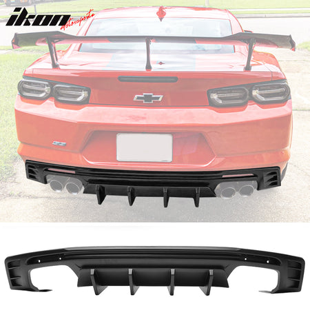 Fits 16-24 Chevy Camaro Ikon Style Rear Bumper Lip Diffuser 3PCS PP