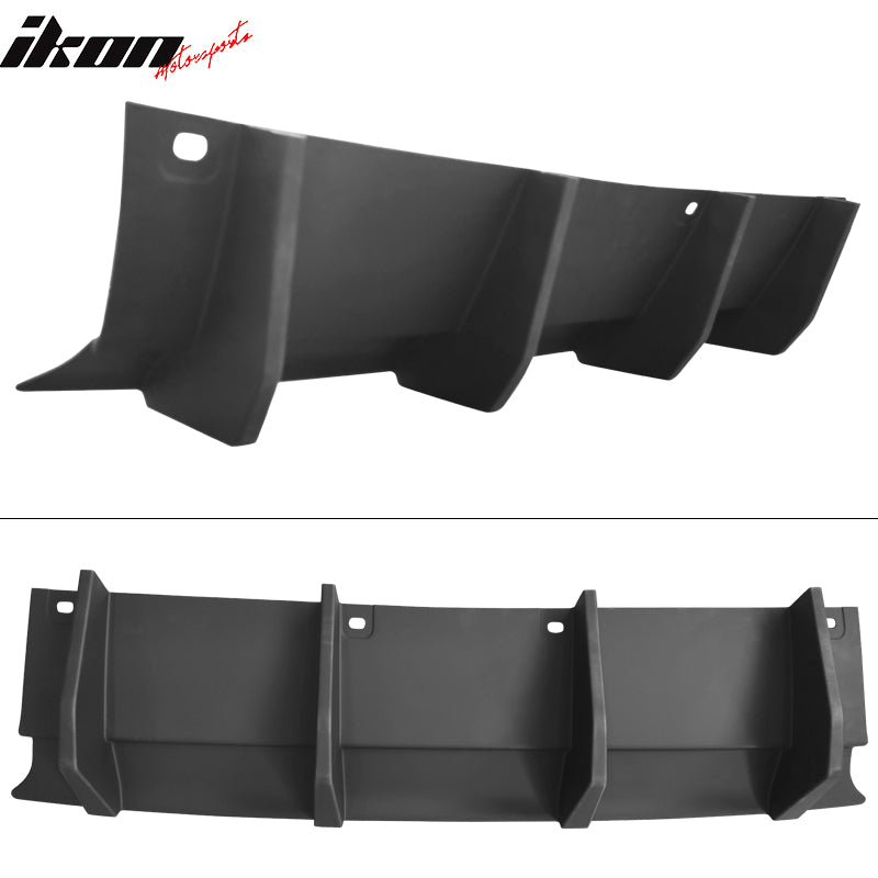 Fits 15-23 Dodge Challenger Rear Bumper Lip Diffuser 4 Shark Fin Spoiler Wing