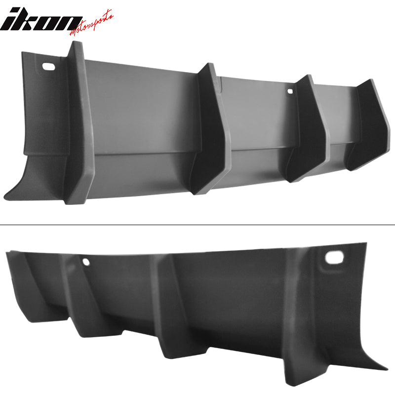 Fits 15-23 Dodge Challenger Rear Bumper Lip Diffuser 4 Shark Fin Spoiler Wing