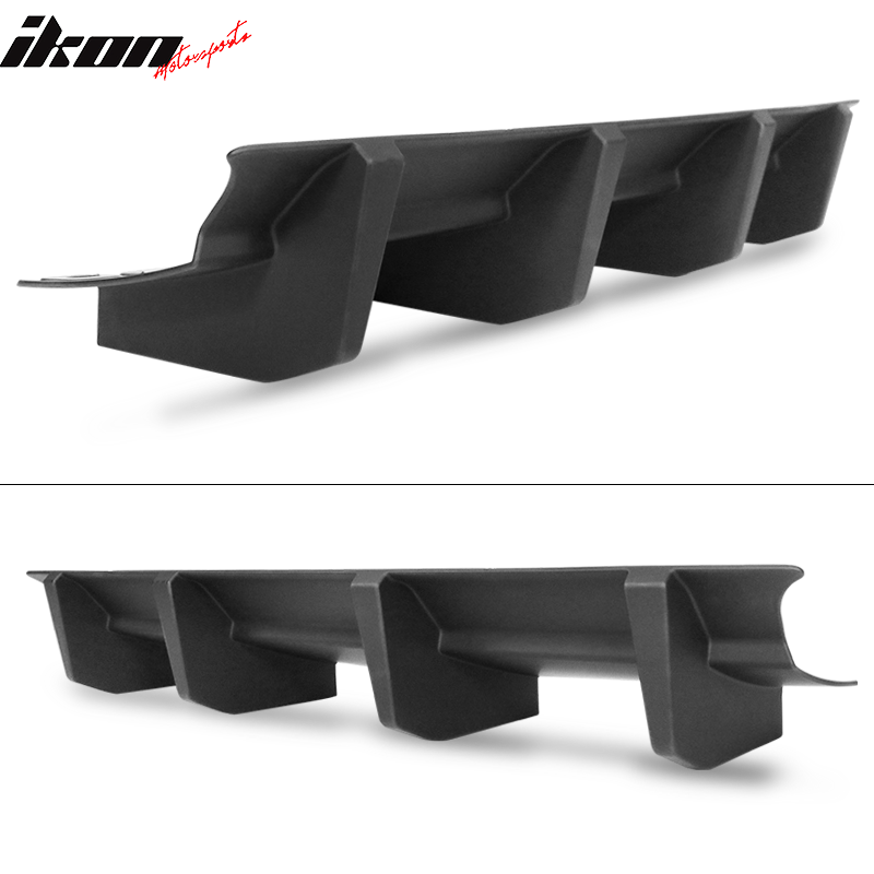 Fits 15-23 Dodge Challenger Rear Bumper Lip Diffuser 4 Shark Fin Spoiler Wing