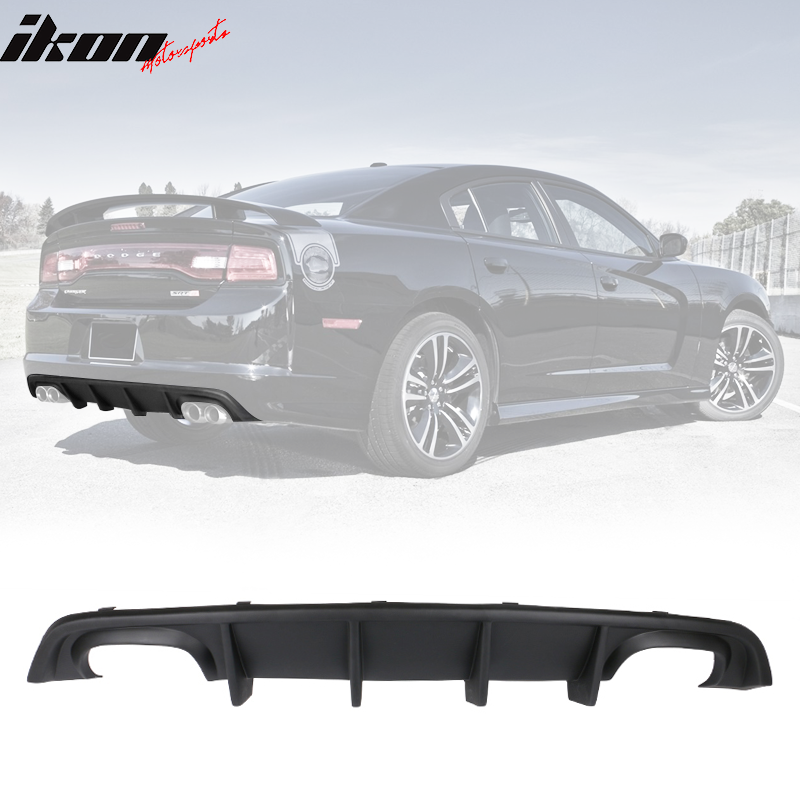 2012-2014 Dodge Charger SRT8 Quad Exhaust Matte Black Rear Diffuser PP