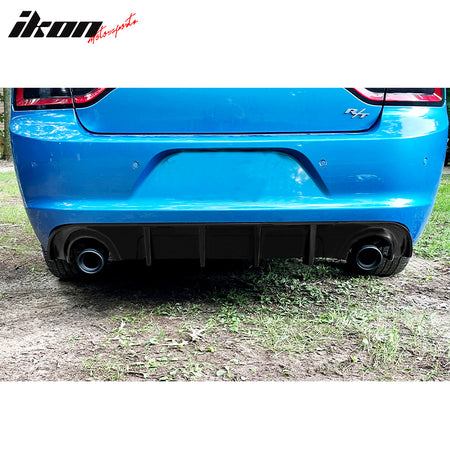 IKON MOTORSPORTS, Rear Bumper Lip Diffuser Splitter Compatible with 2015-2023 Dodge Charger Base & SXT, Rear Bumper Diffuser PP