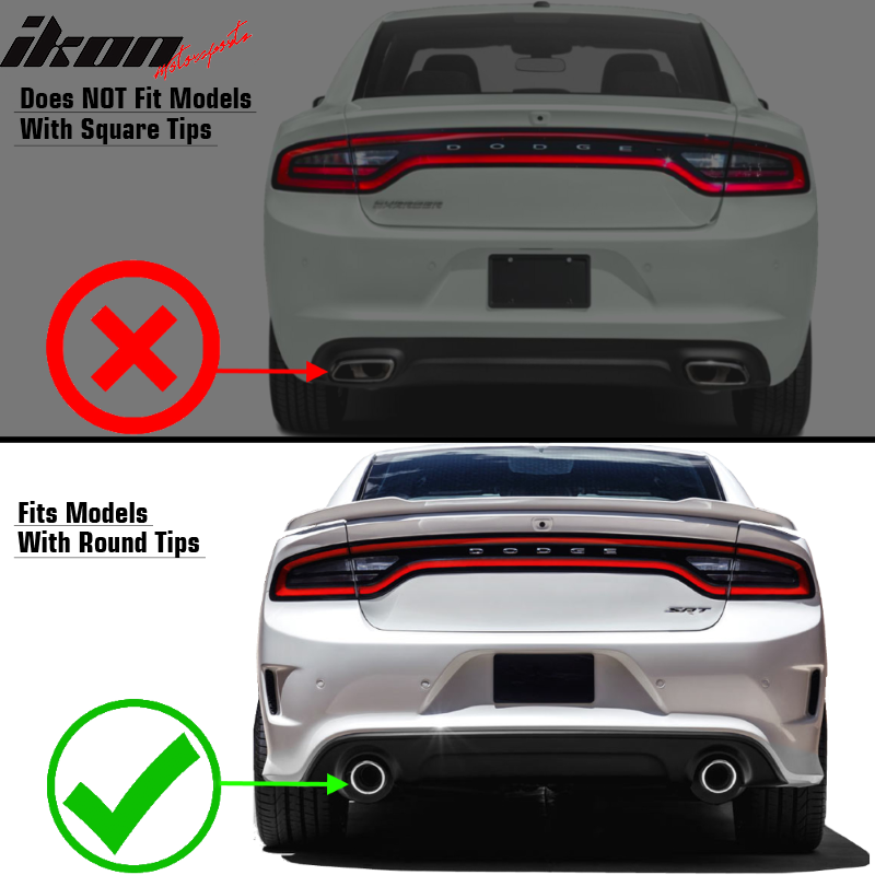 Fits 15-23 Dodge Charger Rear Bumper Diffuser + Side Aprons Carbon Fiber Print