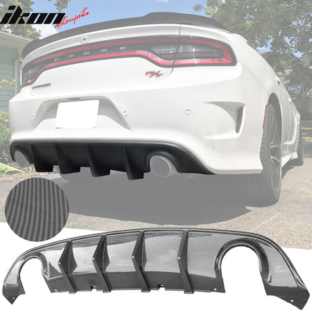 Fits 15-23 Dodge Charger SRT V3 Style Rear Diffuser with Reflective Tape