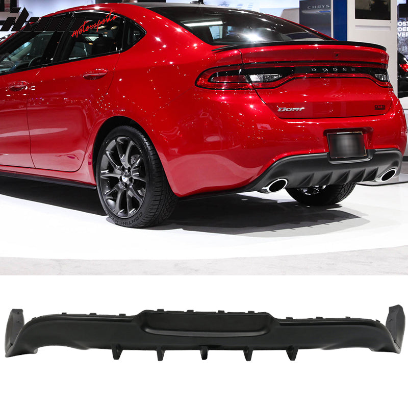 2013-2017 Dodge Dart IKON Style Unpainted Rear Bumper Diffuser PU