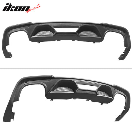 Fits 18-23 Ford Mustang S550 2-Door Matte Black PP Rear Diffuser