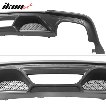 Fits 18-23 Ford Mustang S550 2-Door Matte Black PP Rear Diffuser