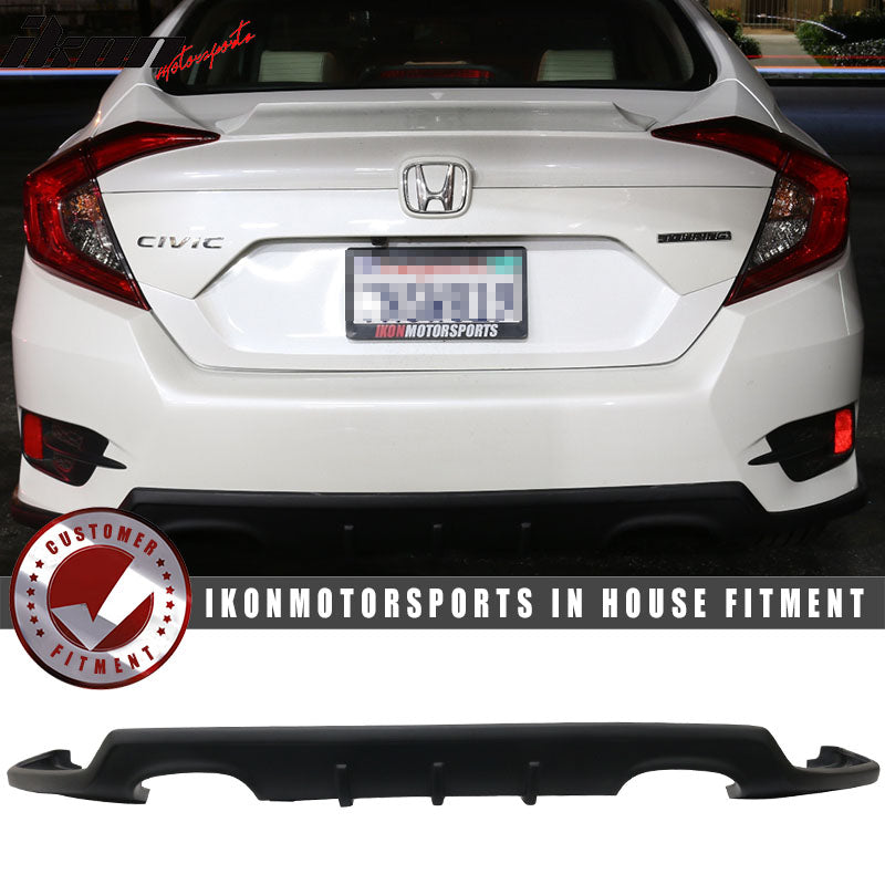 2016-2021 Honda Civic Sedan TCS Style Unpaint Rear Bumper Diffuser PU