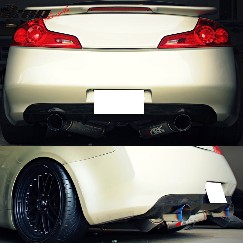 Rear Diffuser Compatible With 2003-2007 Infiniti G35, NS Style Unpainted Black Polyurethane (PU) Spoiler Splitter Valance Chin Bodykit by IKON MOTORSPORTS, 2014 2015