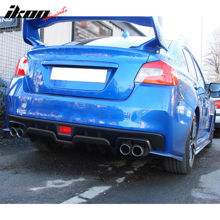 Rear Bumper Lip Diffuser Compatible With 2015-2021 Subaru WRX STI, PP Polypropylene Matte Black Valences Spats Apron Splitter Diffuser Canard by IKON MOTORSPORTS