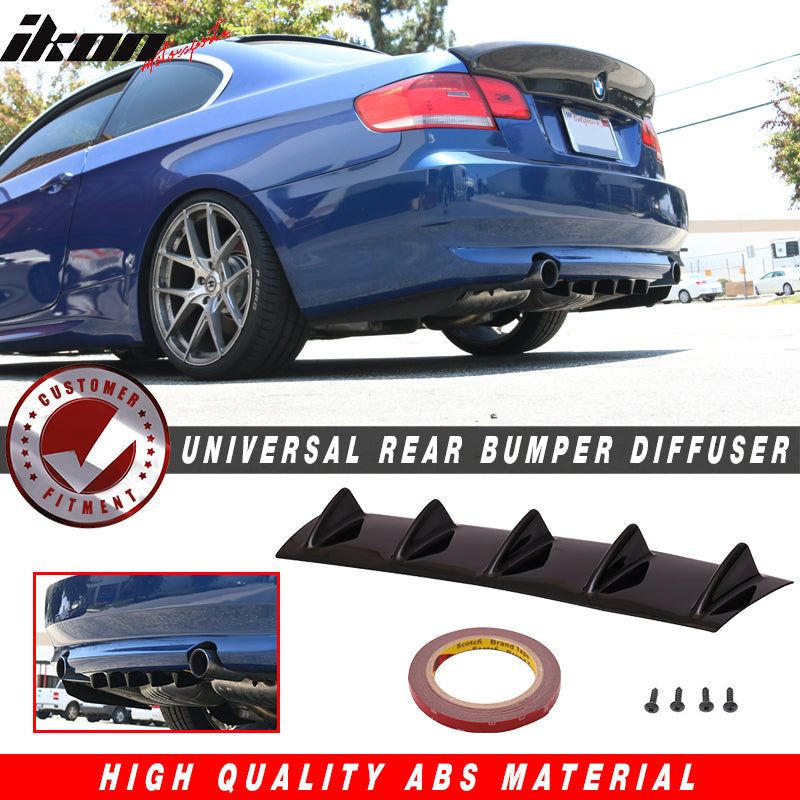 23" x 6" Ikon Style Universal Rear Bumper Diffuser 5 Fins