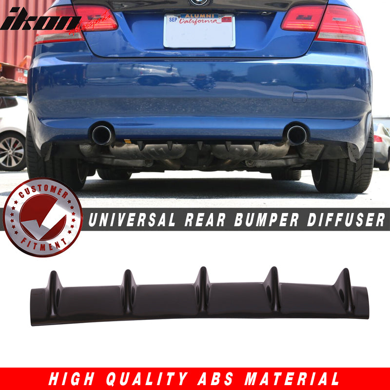 23" x 6" Ikon Style Universal Rear Bumper Diffuser 5 Fins