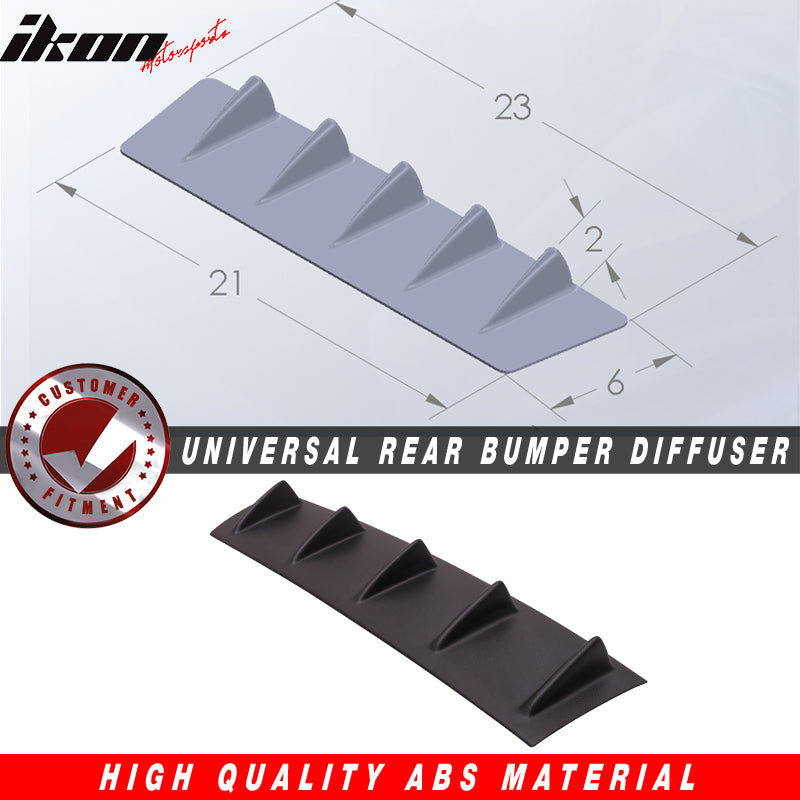 23" x 6" Ikon Style Universal Rear Bumper Diffuser 5 Fins