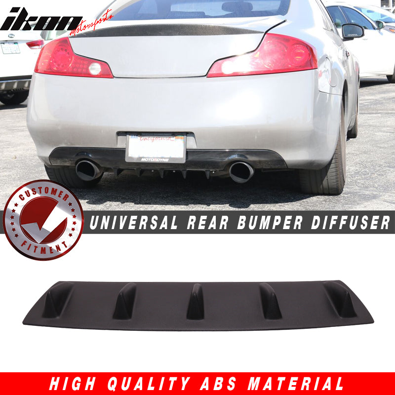 23" x 6" Ikon Style Universal Rear Bumper Diffuser 5 Fins