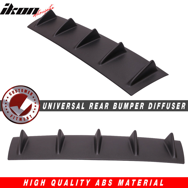 23" x 6" Ikon Style Universal Rear Bumper Diffuser 5 Fins