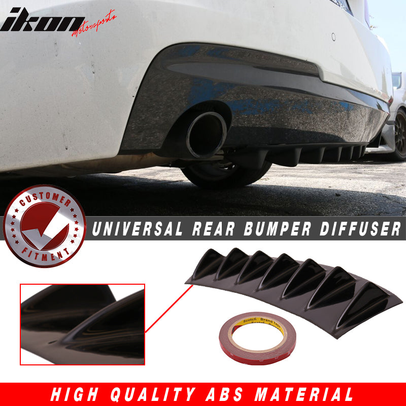 33" x 6" Ikon Style Universal Rear Bumper Diffuser 7 Fin