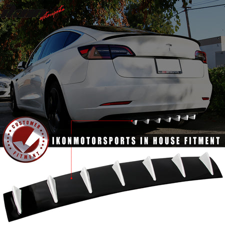 33" x 6" Ikon Style Universal Rear Bumper Diffuser 7 Fin