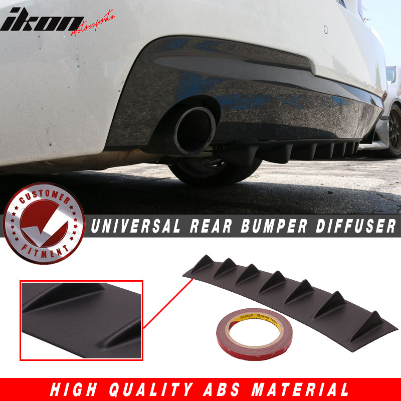 33" x 6" Ikon Style Universal Rear Bumper Diffuser 7 Fin