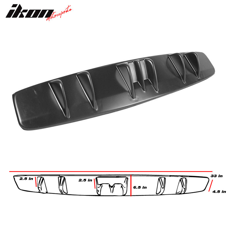 Rear Diffuser Universal Fitment, V5 Style Unpainted Black ABS Plastic Splitter Spoiler Valance Under Lip Body kit by IKON MOTORSPORTS