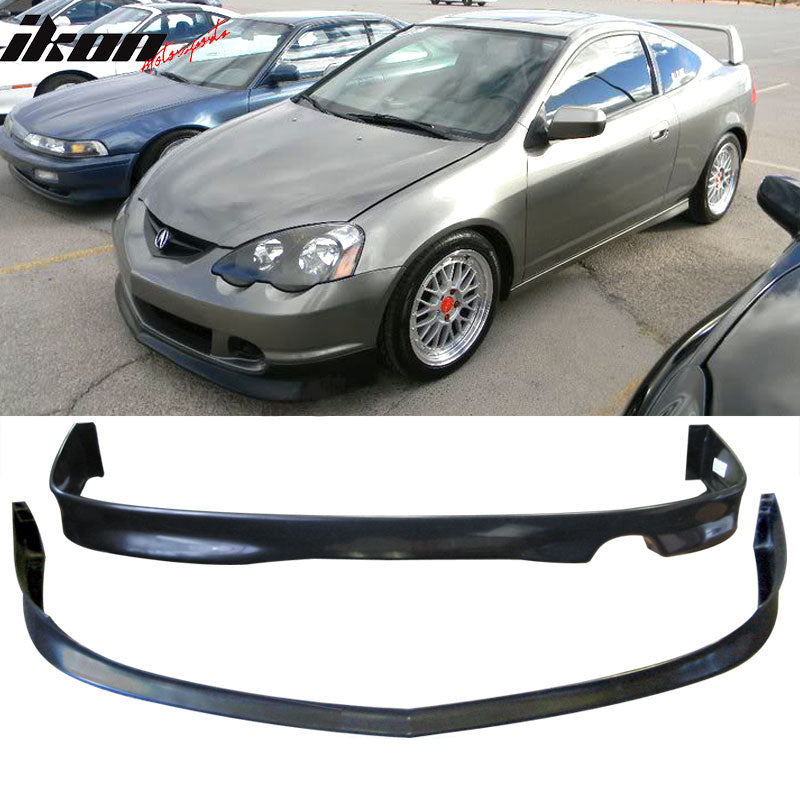 Fits 02-04 Acura RSX DC5 Poly- Front Bumper Lip+ Rear Bumper Lip PU