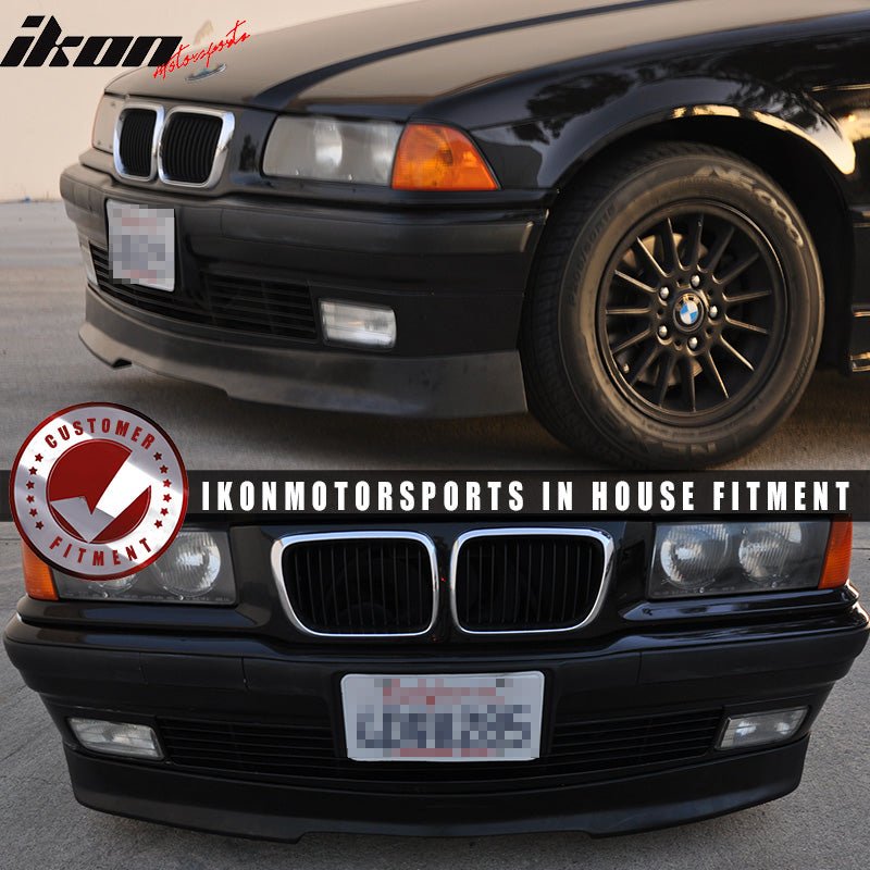 Fits 92-98 BMW E36 3-Series Front Bumper Lip Spoiler IKON Style Unpainted PU