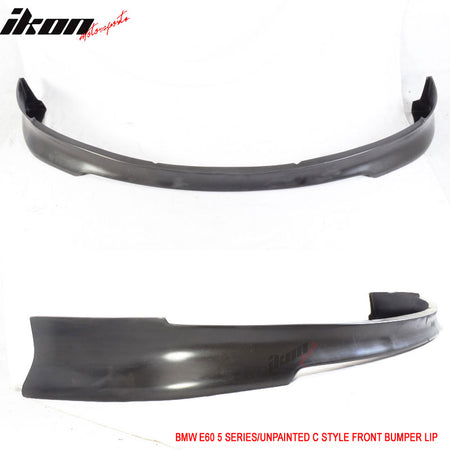 Fits 04-07 BMW E60 5 Series C Style Front Bumper Lip Spoiler Unpainted Black PU