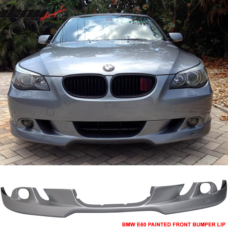 2004-2007 BMW E60 Painted #354 Titanium Silver Metallic Front Lip PU