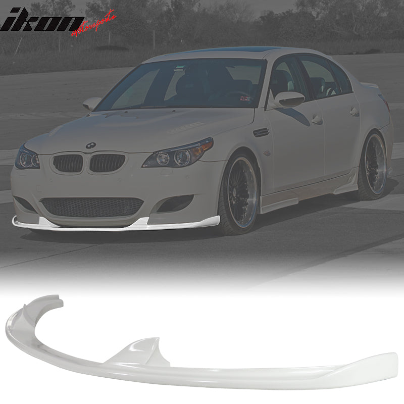 IKON MOTORSPORTS, Front Bumper Lip Compatible With 2006-2010 BMW E60 M5, Air Dam Chin Splitter Spoiler H Style PU