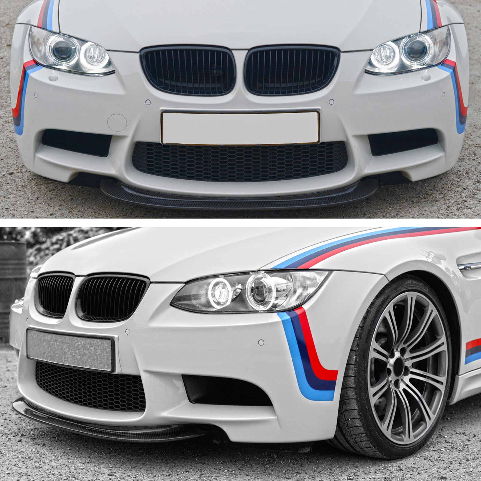 IKON MOTORSPORTS, Front Bumper Lip Compatible With 2008-2013 BMW E92 E93 E90 M3 Series Coupe Sedan , Matte Carbon Fiber CRT Style Front Lip Spoiler Wing Chin Splitter, 2009 2010 2011 2012