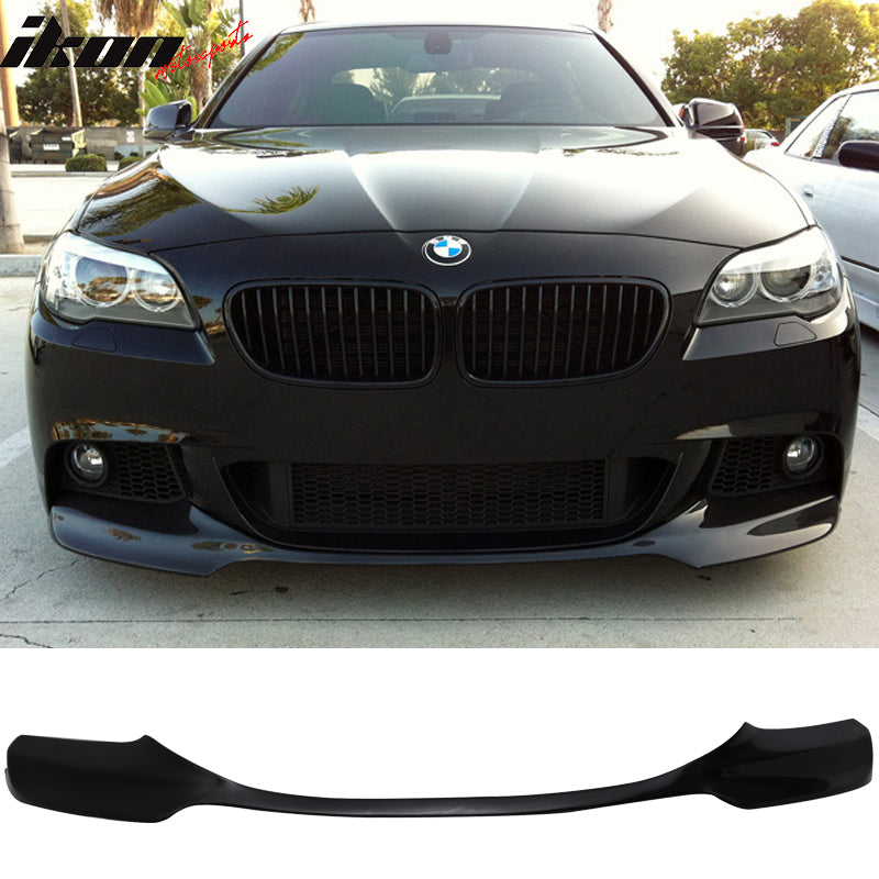 2012-2016 BMW F10 5 Series V Style #668 Jet Black Front Bumper Lip PU