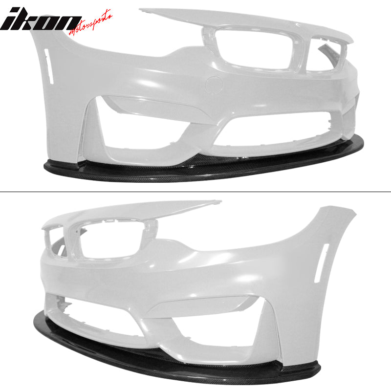 Fits 15-20 BMW F80 M3 F82 F83 M4 KS Style Front Bumper Lip Spoiler Carbon Fiber