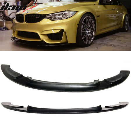 Front Bumper Lip Compatible With 2015-2020 BMW F80 M3 F82 M4, GT Style Unpainted Raw Material Black PU Front Lip Finisher Under Chin Spoiler Add On by IKON MOTORSPORTS, 2016