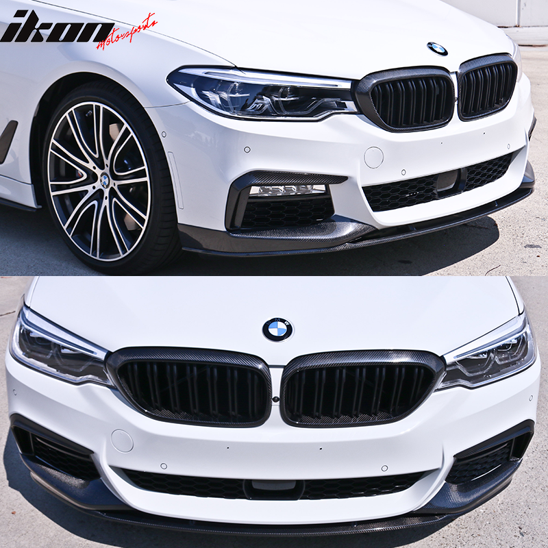 Fits 17-20 BMW G30 M-Tech M Sport MP Style Front Bumper Lip Splitter 3PCS CF