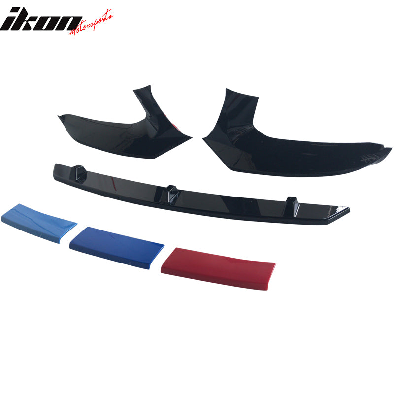 Fits 17-20 BMW G30 M-Tech M Sport Front Bumper Lip Splitters Gloss Black - ABS