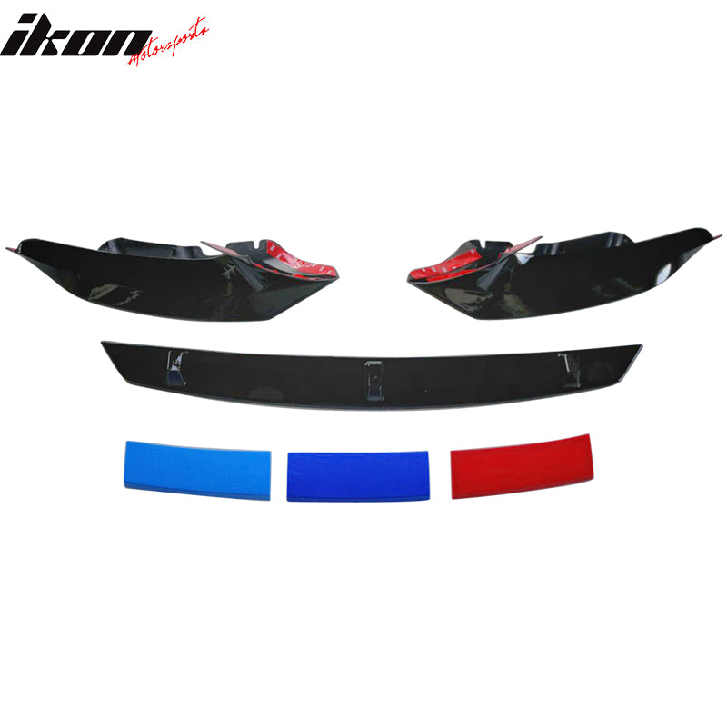 Fits 17-20 BMW G30 M-Tech M Sport Front Bumper Lip Splitters Gloss Black - ABS