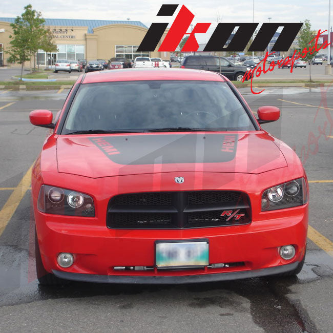 Fits 06-10 Dodge Charger Front Bumper Lip + Rear Auto Spoiler