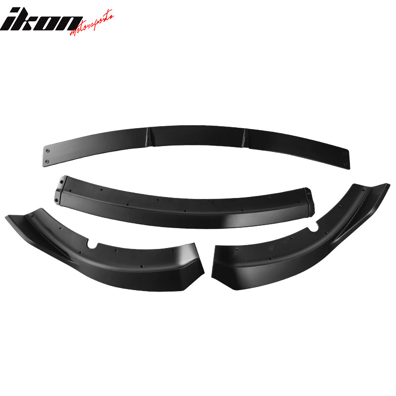 Fits 15-23 Dodge Charger SRT Front Bumper Lip Spoiler 4PC V2 Style Matte Black