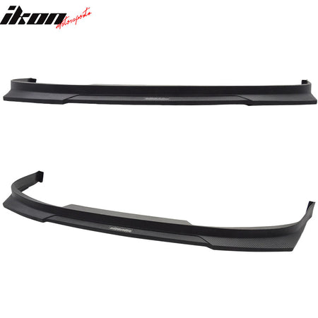 IKON MOTORSPORTS Front Bumper Lip, Compatible with 2006-2007 Honda Accord, Carbon Style with Carbon Fiber Texture Matte Black PP Lip Spoiler Air Dam Chin Diffuser