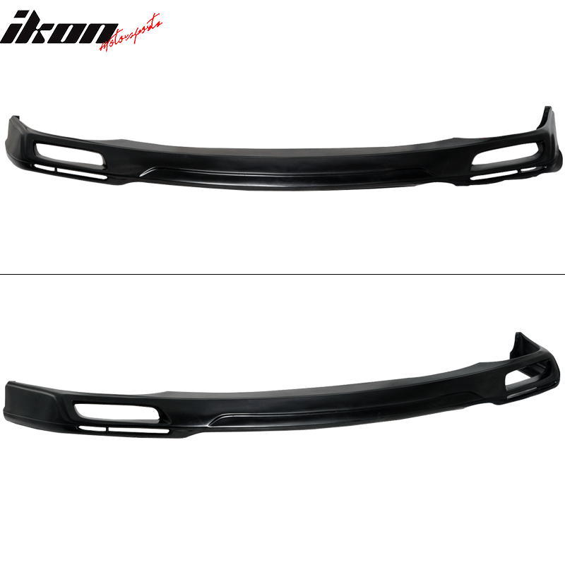 Front Bumper Lip Compatible With 1998-2002 HONDA ACCORD 4 DOOR SEDAN, v-Style PU Black Front Lip Spoiler Splitter Air Dam Chin Diffuser Add On by IKON MOTORSPORTS, 1999 2000 2001