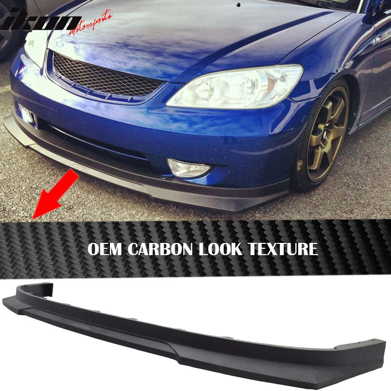 2004-2005 Honda Civic HC1 Carbon Matte Black Front Bumper Lip PP