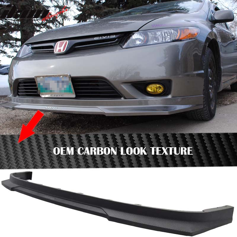 2006-2008 Honda Civic HC1 Matte Black Carbon Texture Front Bumper Lip