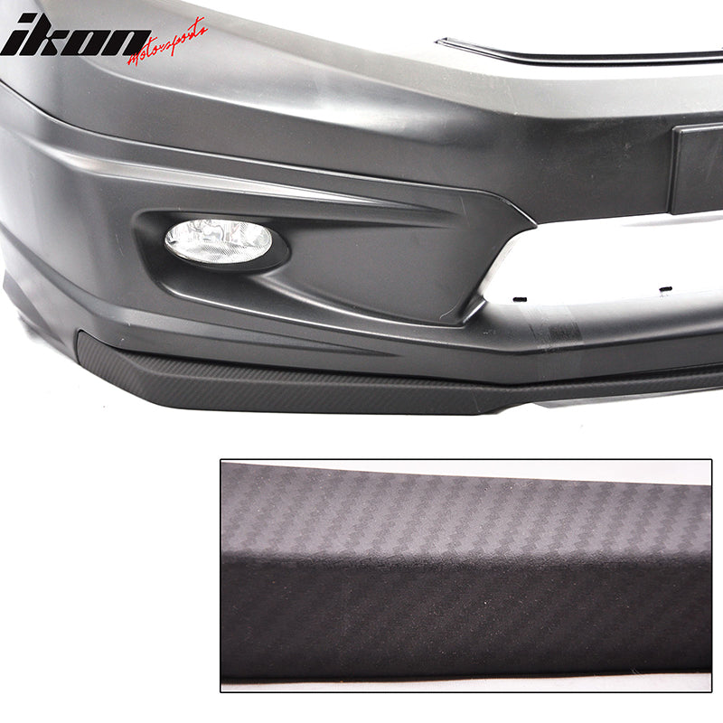 Front Bumper Lip Compatible With 2012 Honda Civic, Black PU Front Lip Finisher Under Chin Spoiler Add On by IKON MOTORSPORTS