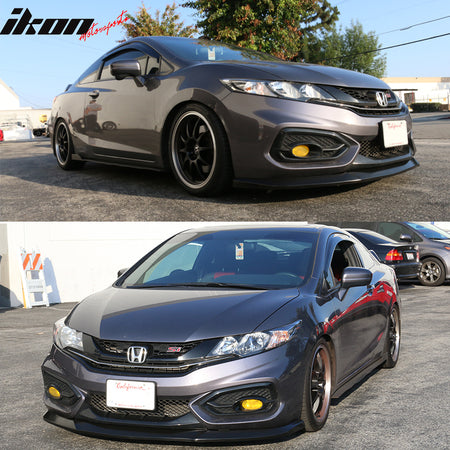 Fits 14-15 Honda Civic 2DR Coupe Front Bumper Lip Splitter Spoiler Unpainted PU